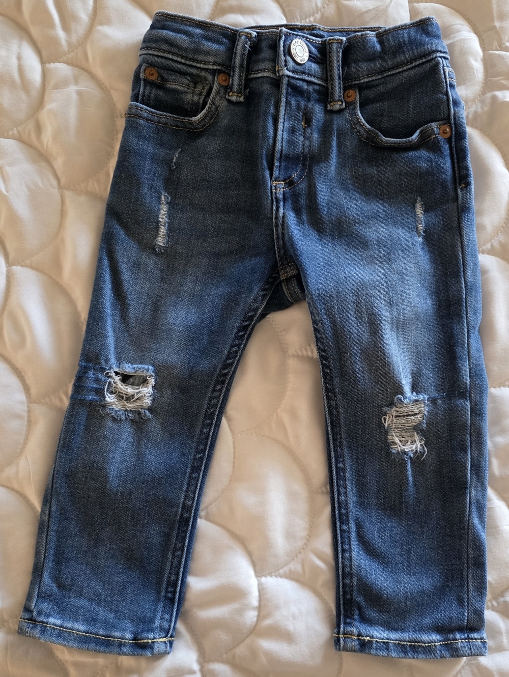 Gap Kids' Blue Distressed Slim Fit Jeans